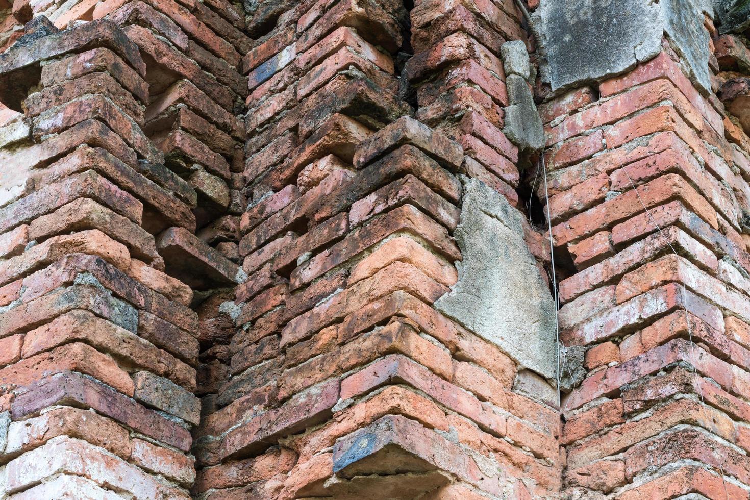 Ruins, brick towers, old church walls. photo