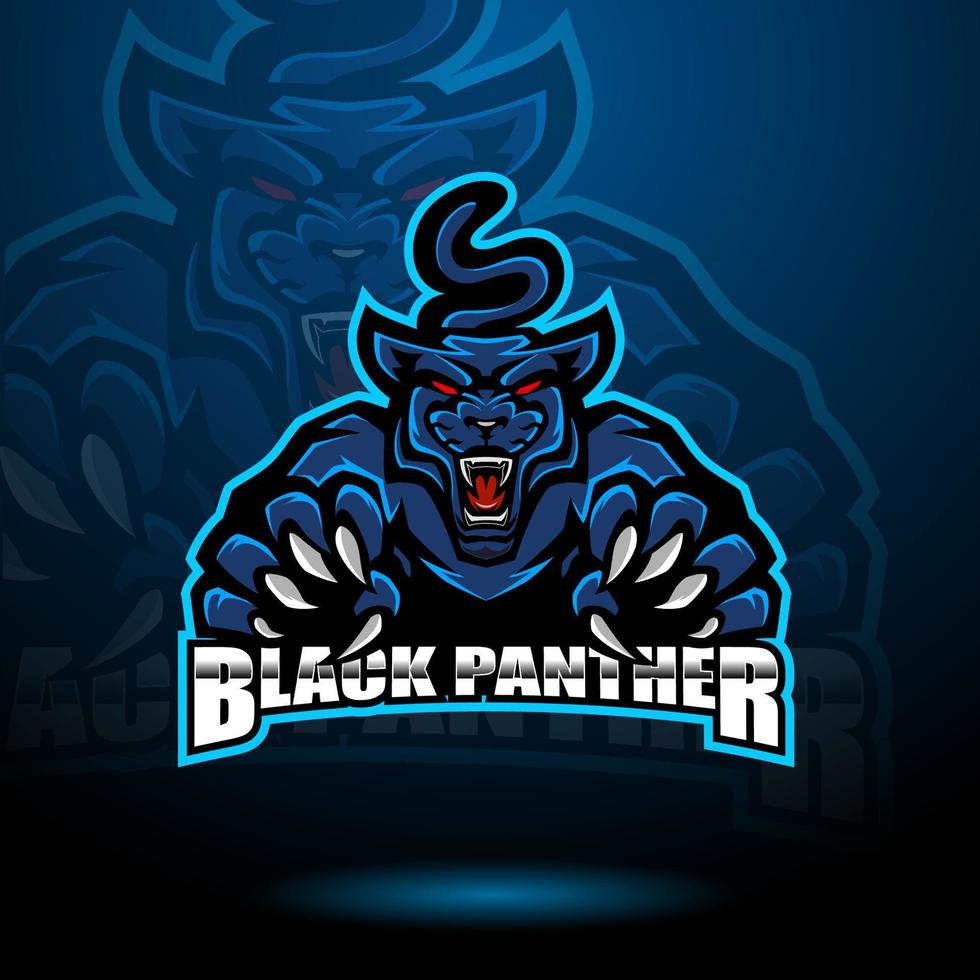 Black panther esport mascot logo vector