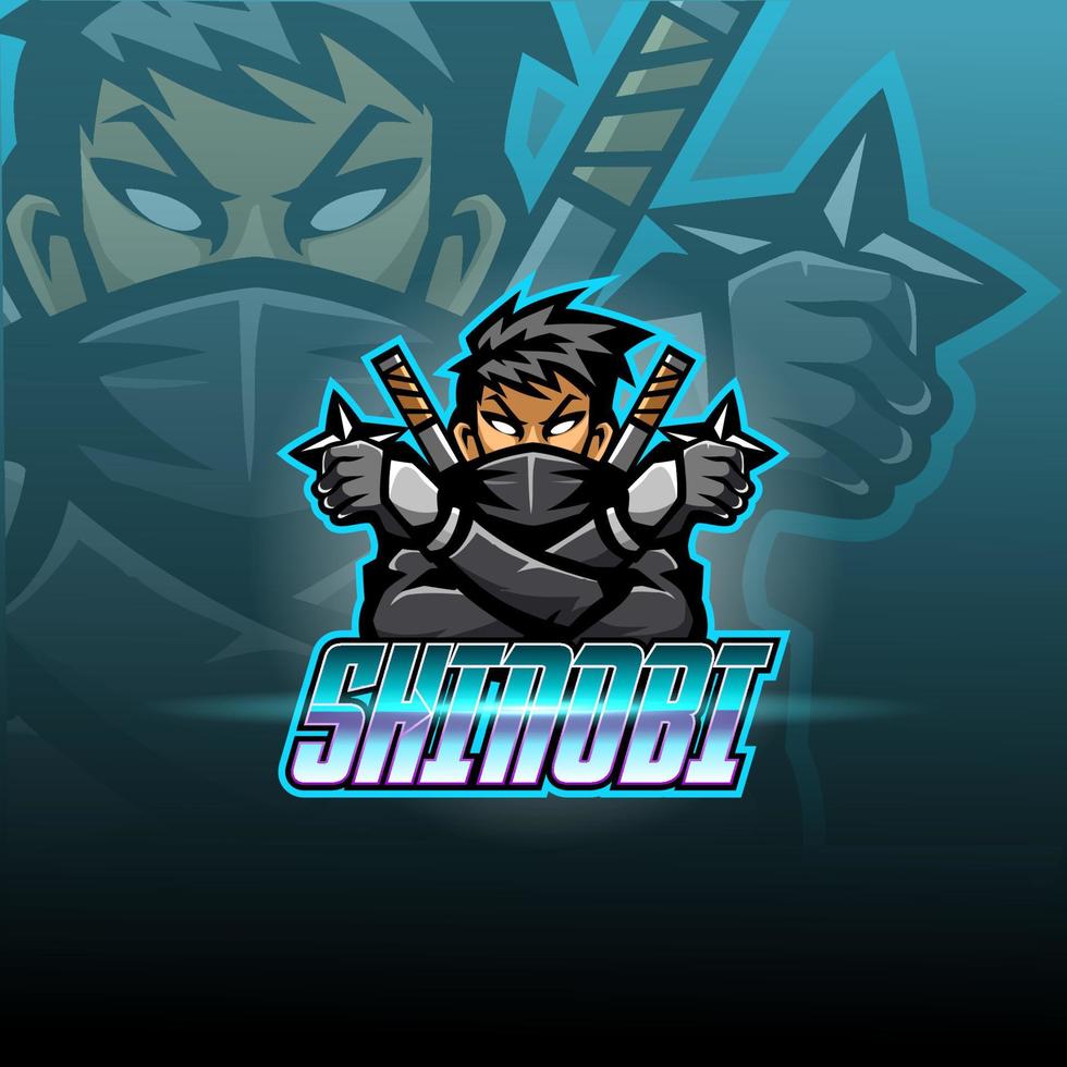 Shinobi esport mascot logo design vector