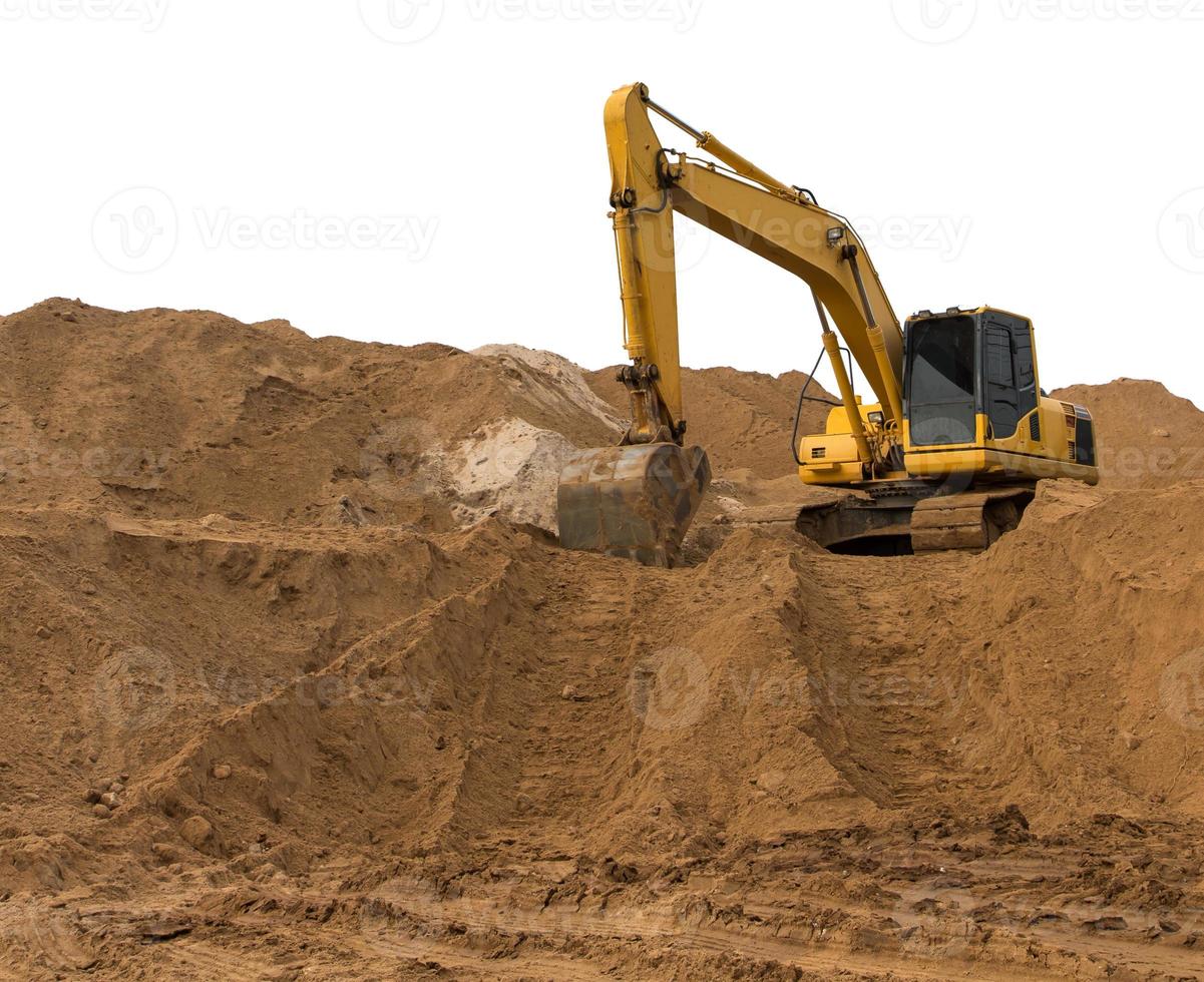 Backhoe excavator on the sand. photo