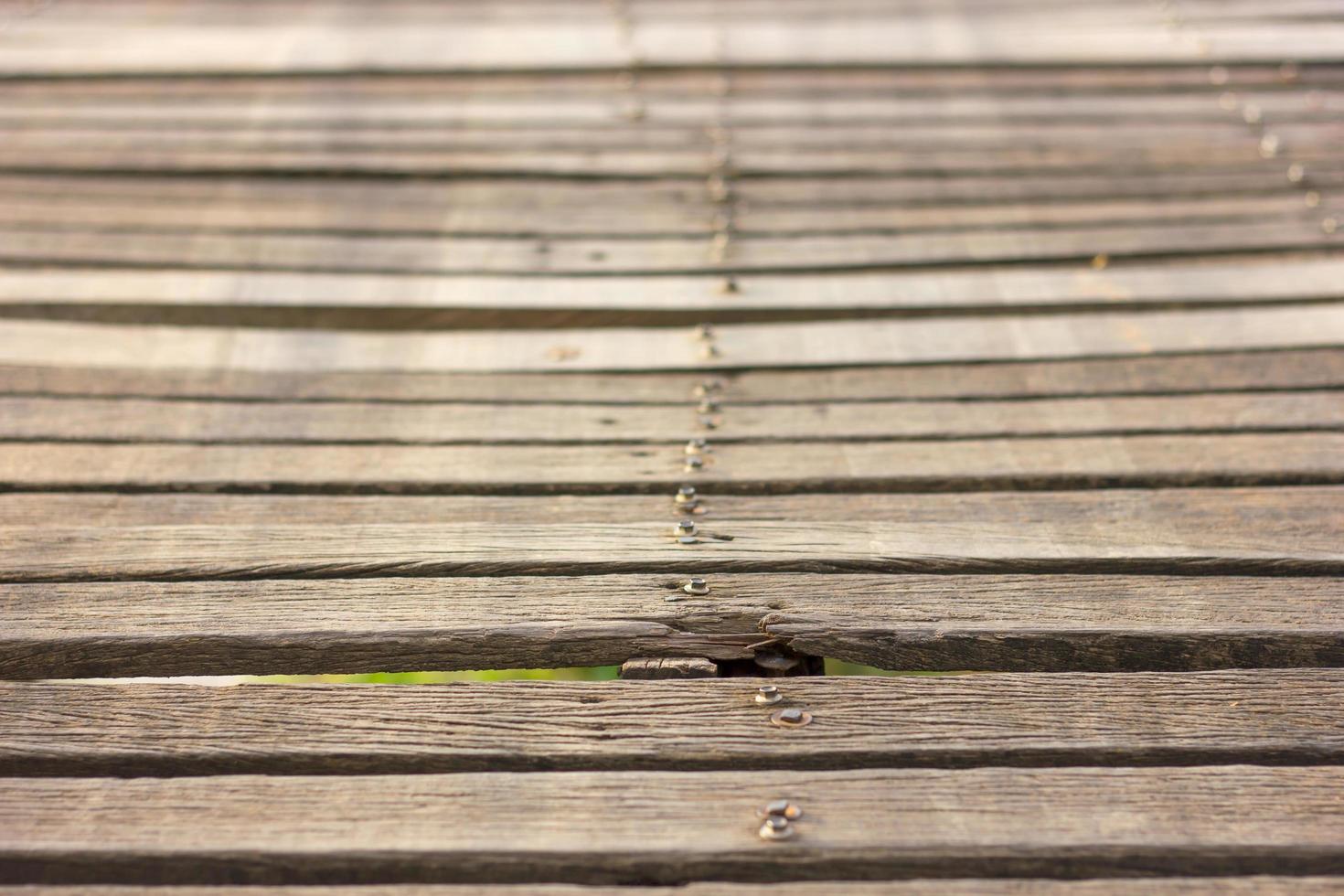 Close the old wooden bridge. photo