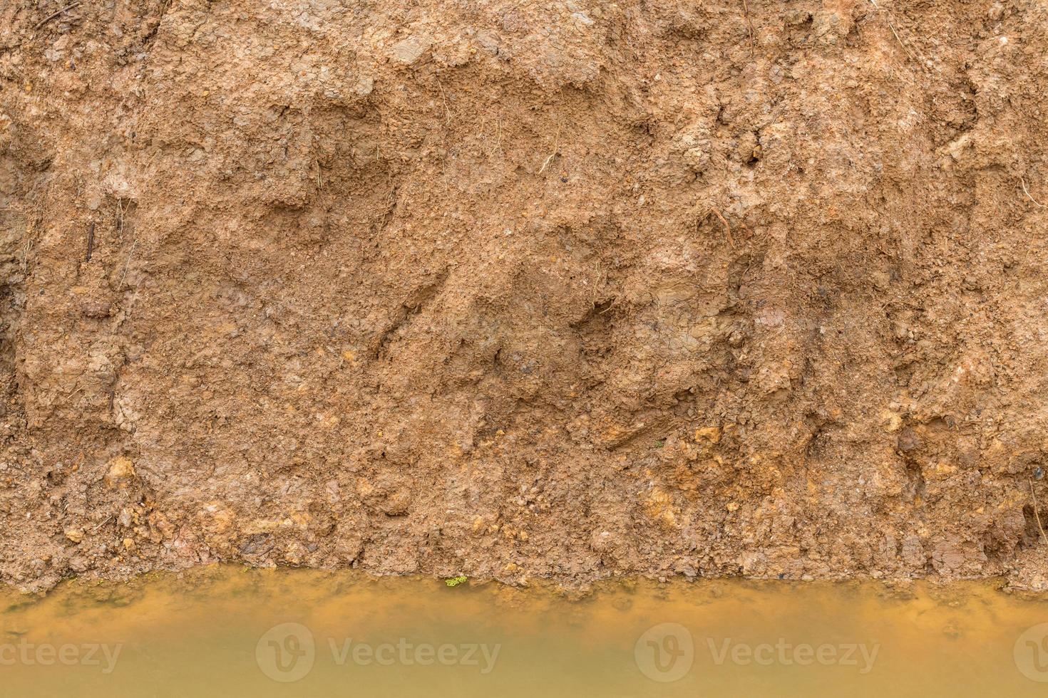 Soil beneath the surface layer. photo