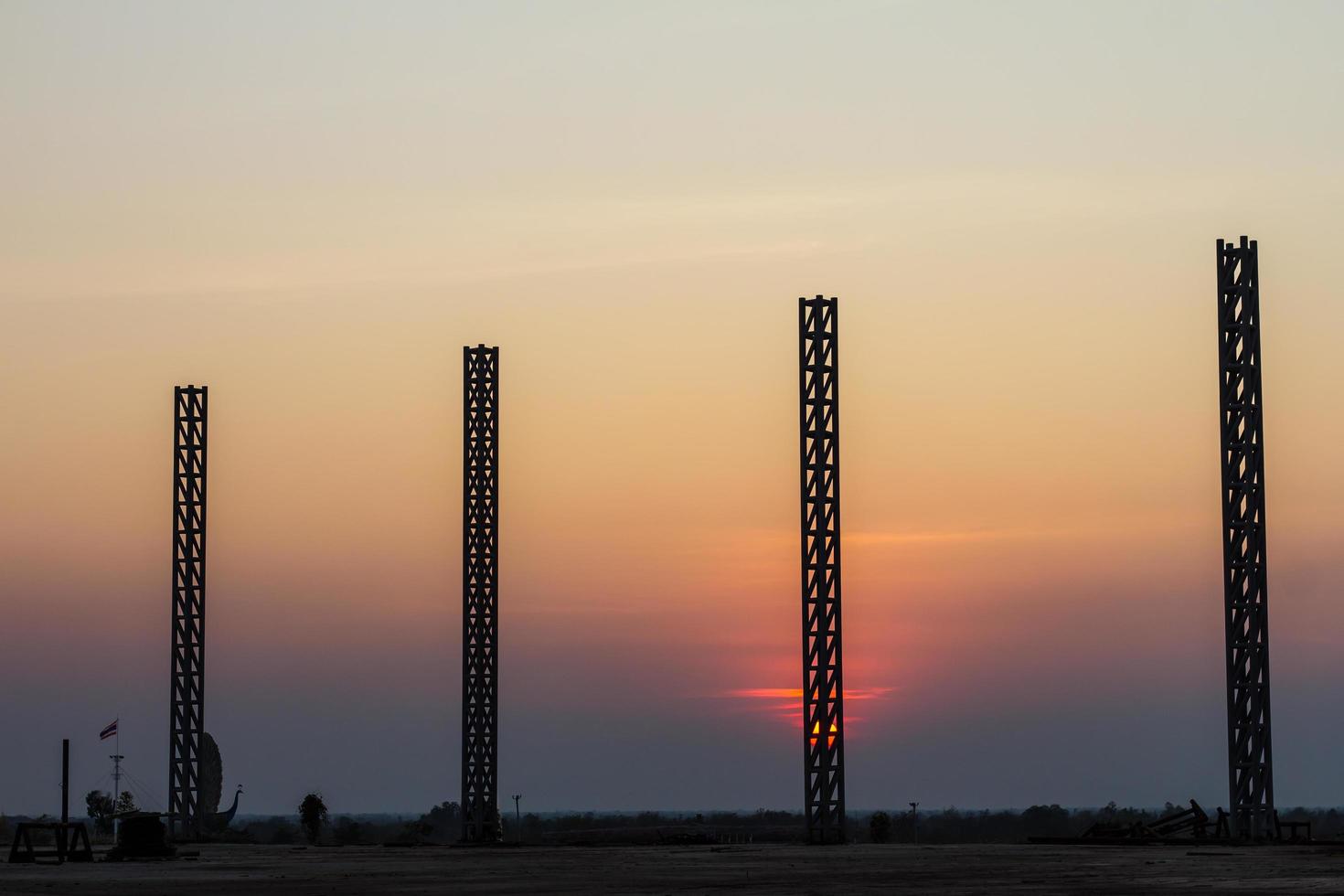 Silhouette steel pole.. photo