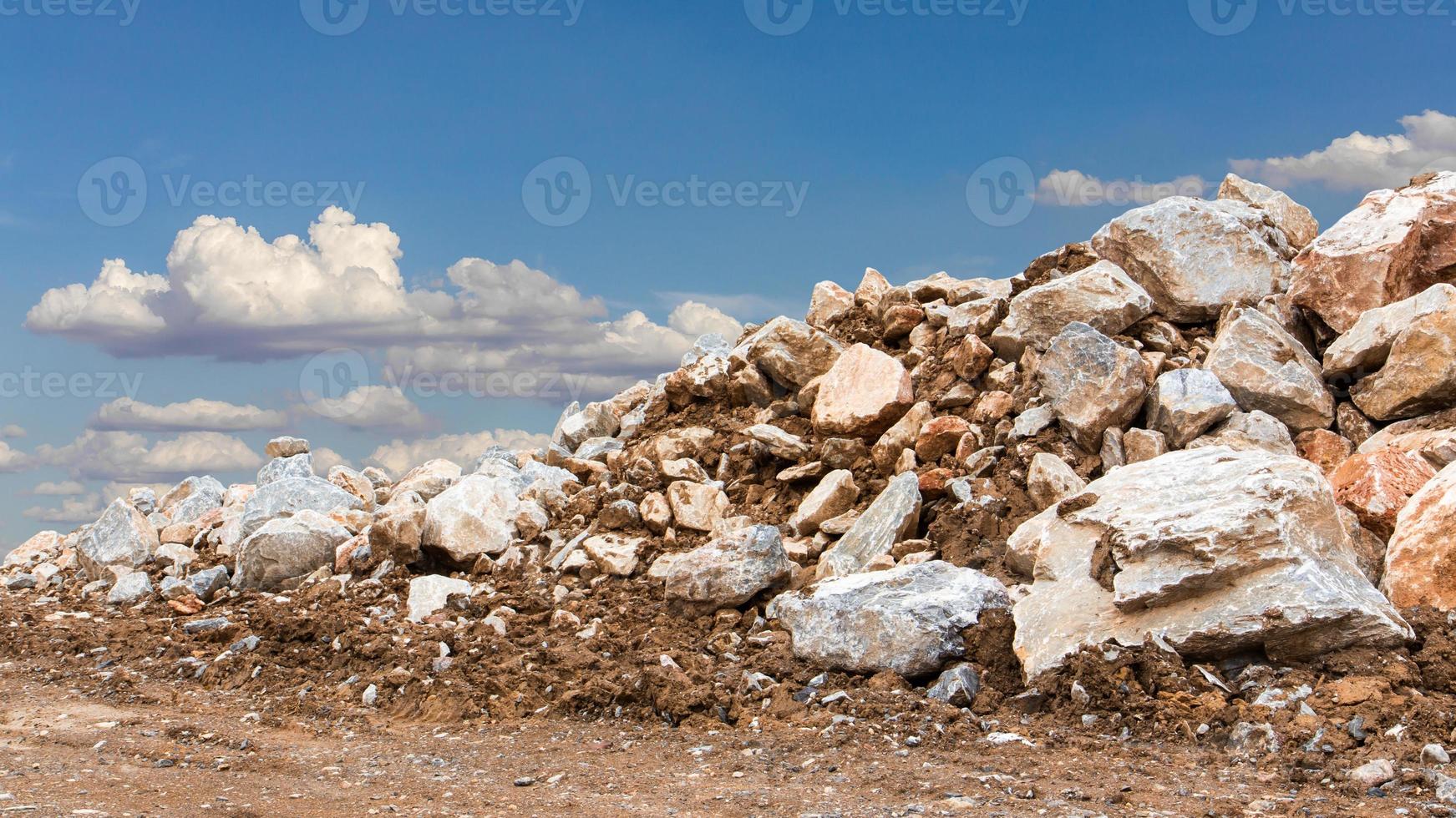 Pile of rocks against the sky. photo