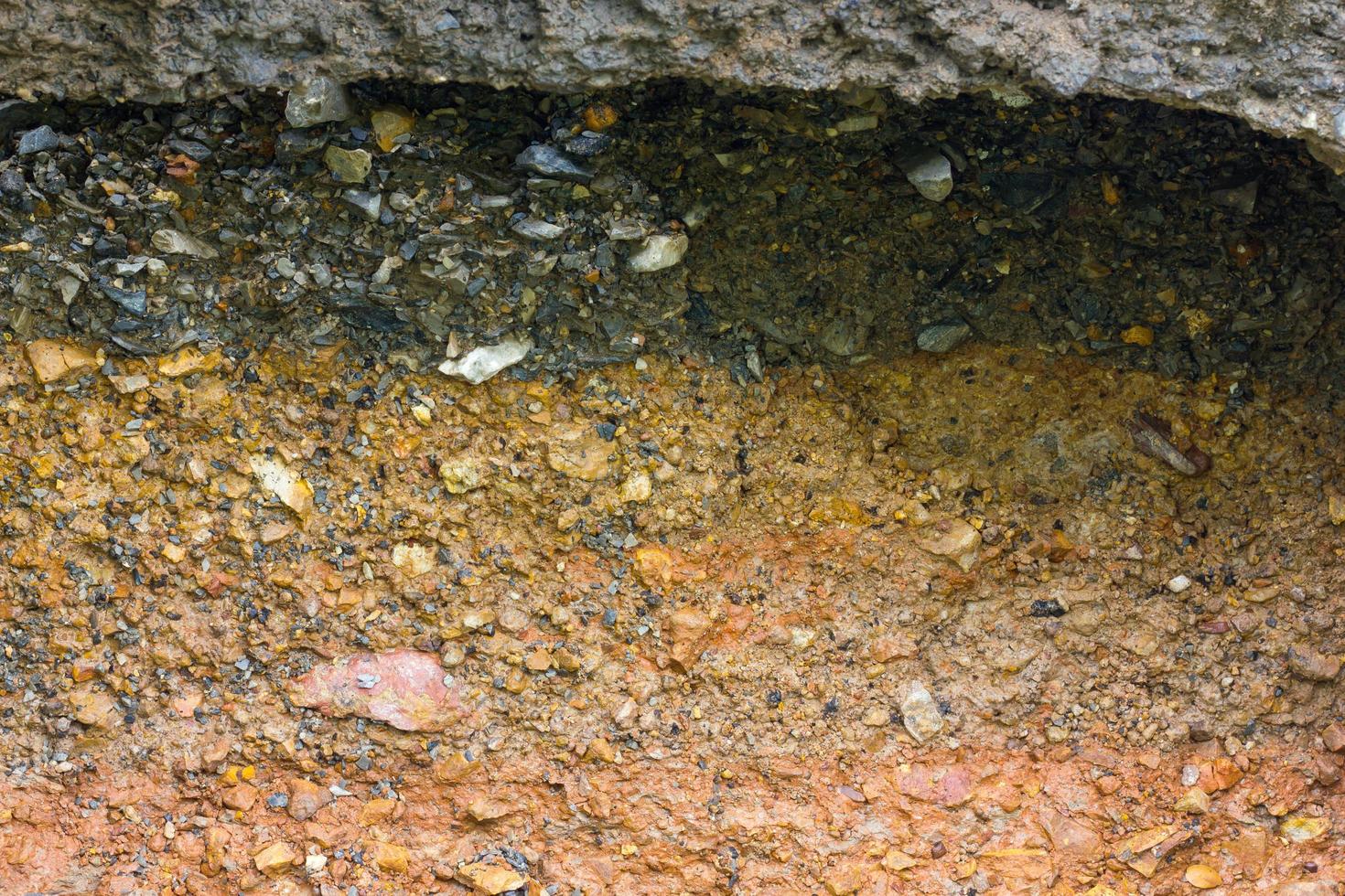 Gravel layers of the road. photo