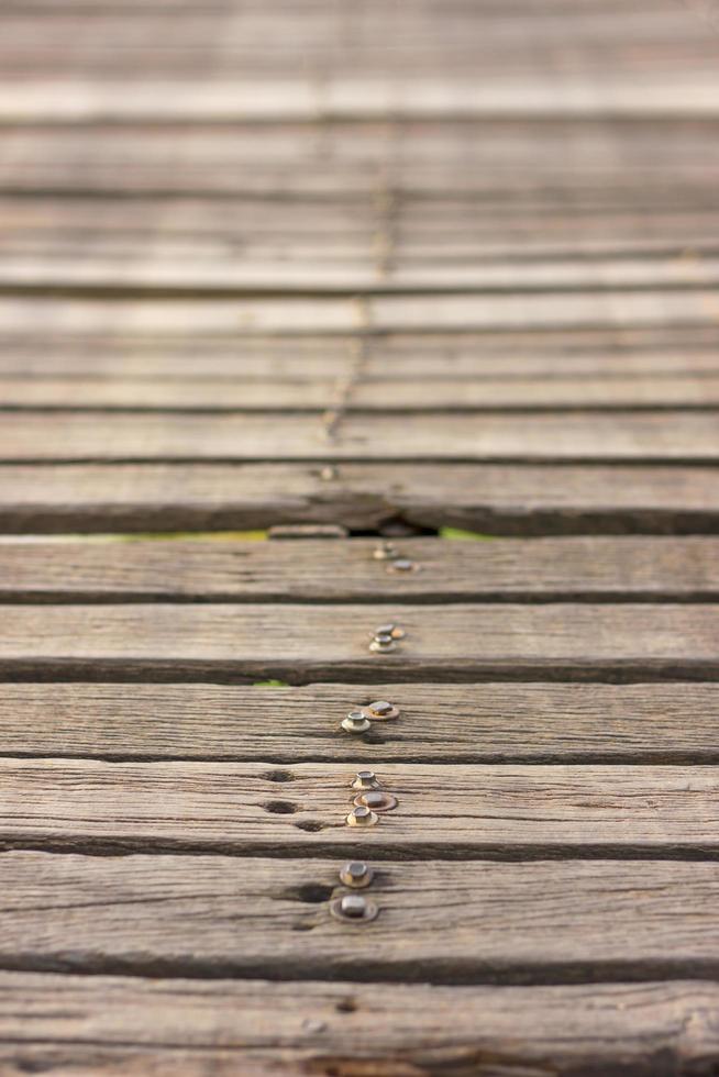 Close the old wooden bridge. photo