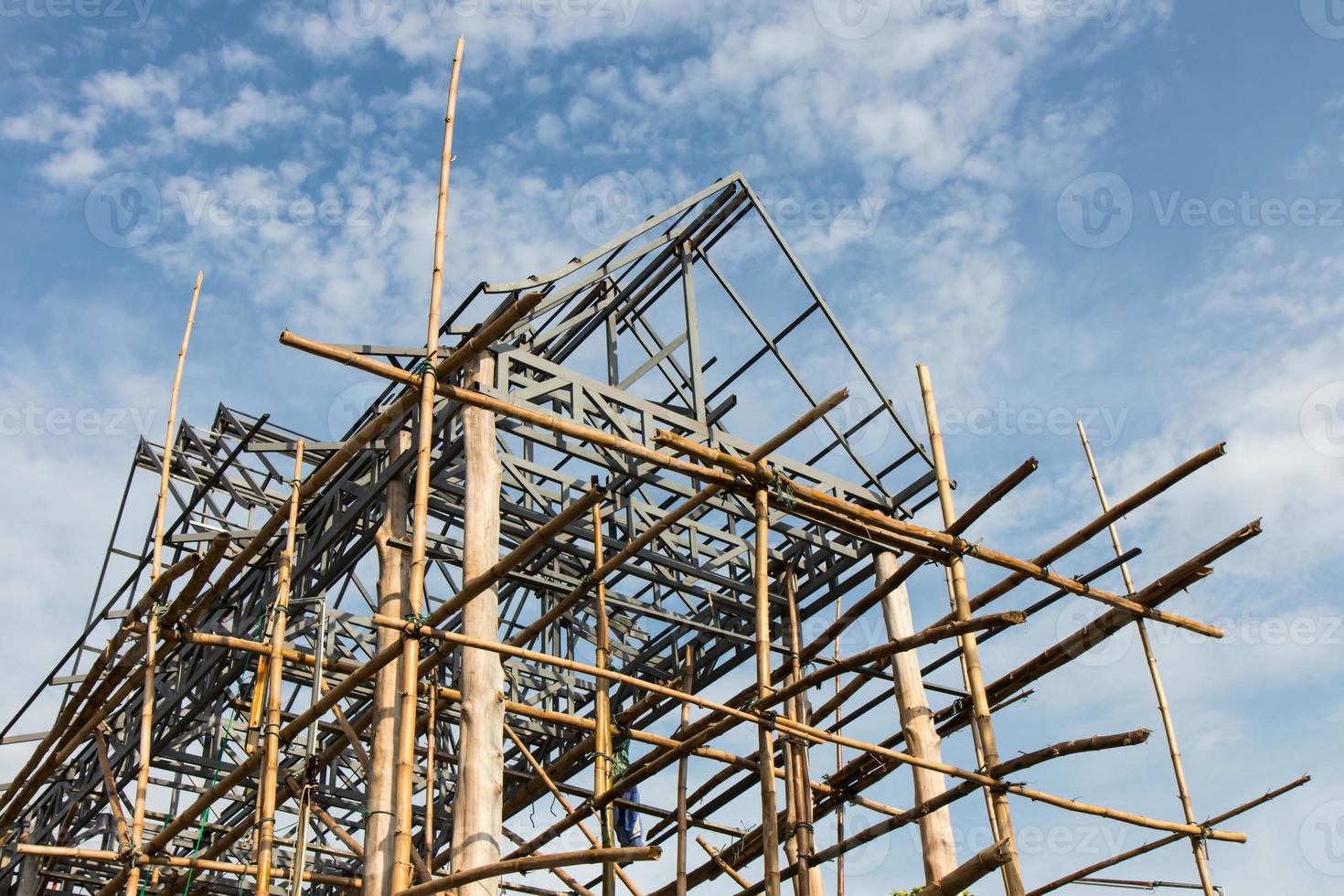 Structural steel roof truss. photo