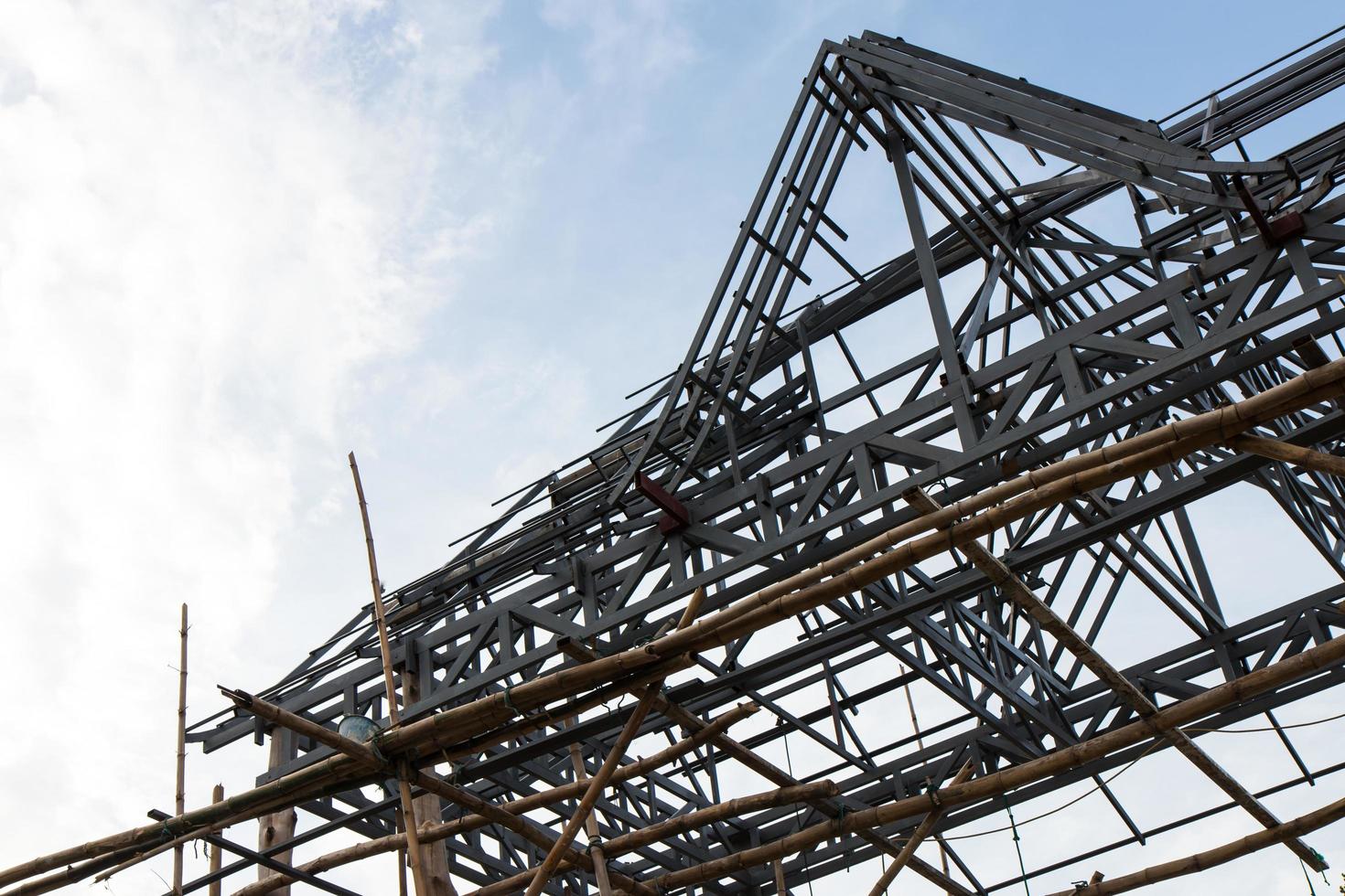 Structural steel roof truss. photo
