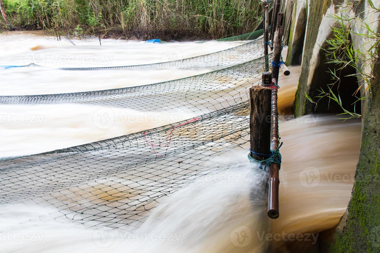 Water flow mesh fish traps. photo