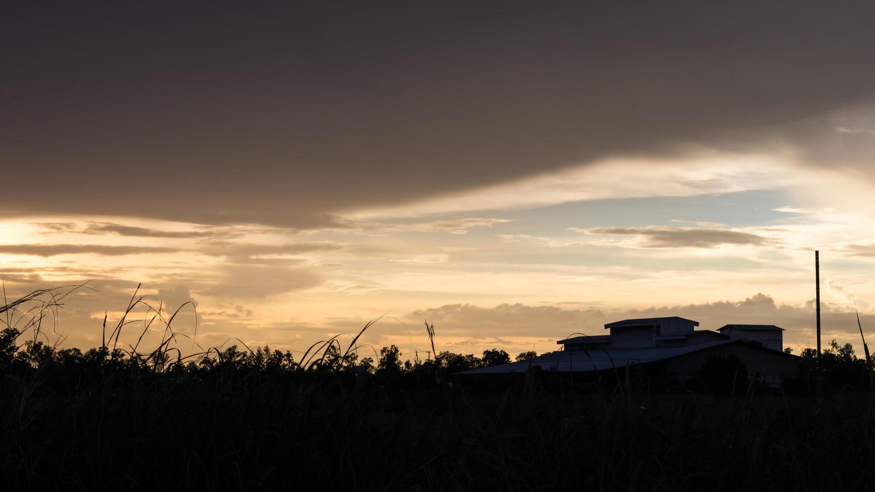 Rural evening factory. photo