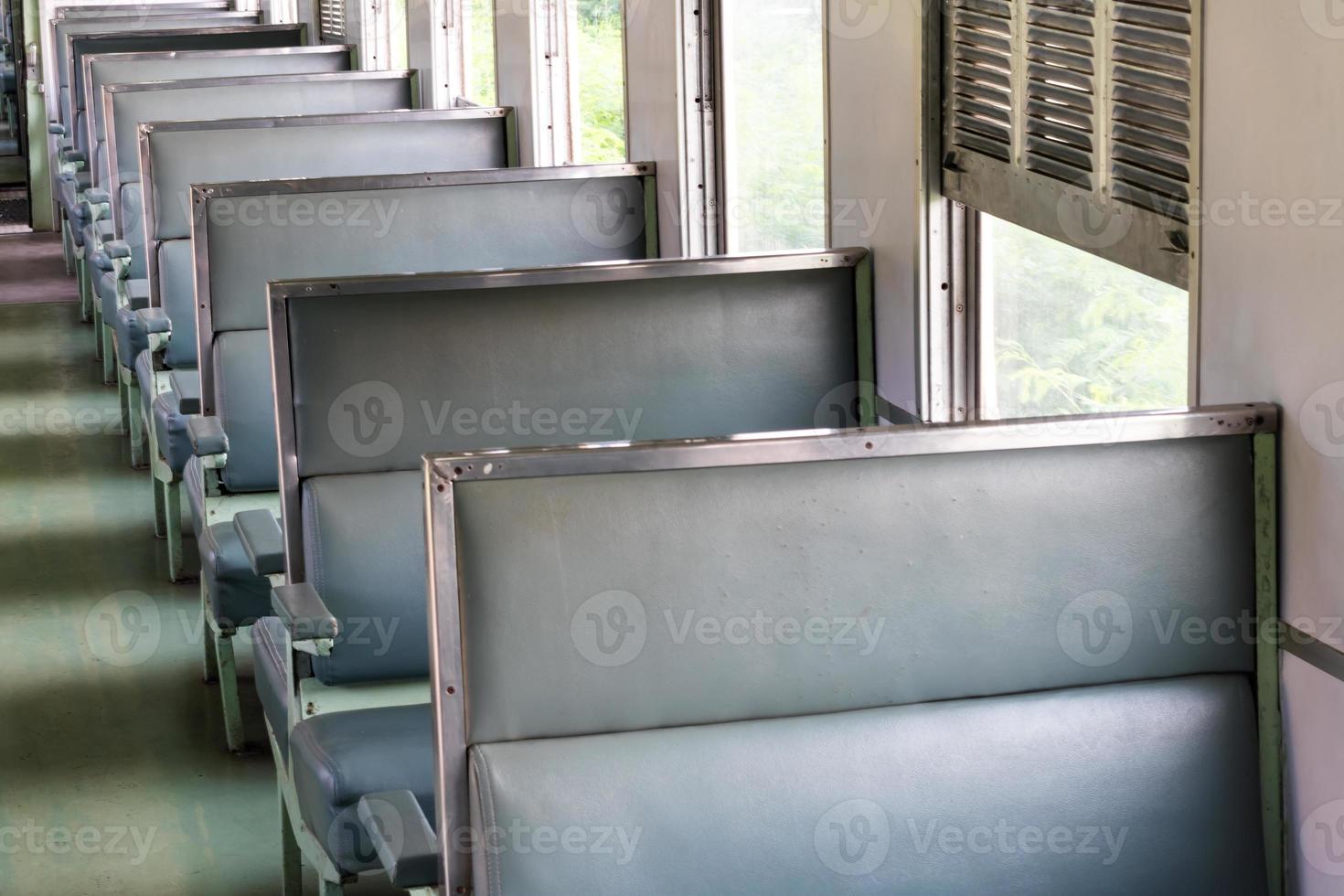 Empty seats in the passenger train. photo