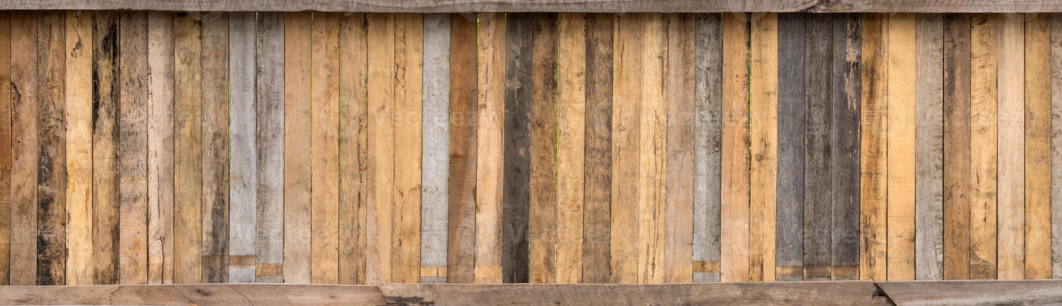 Old wooden wall with beam. photo