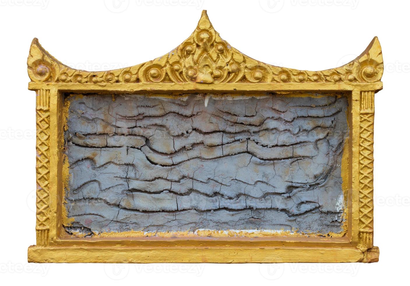 Isolate picture frame gold stucco. photo