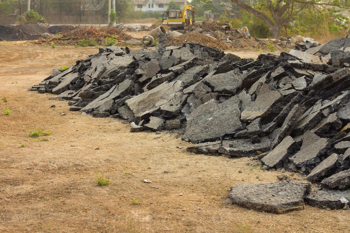 Asphalt rubble mound. photo