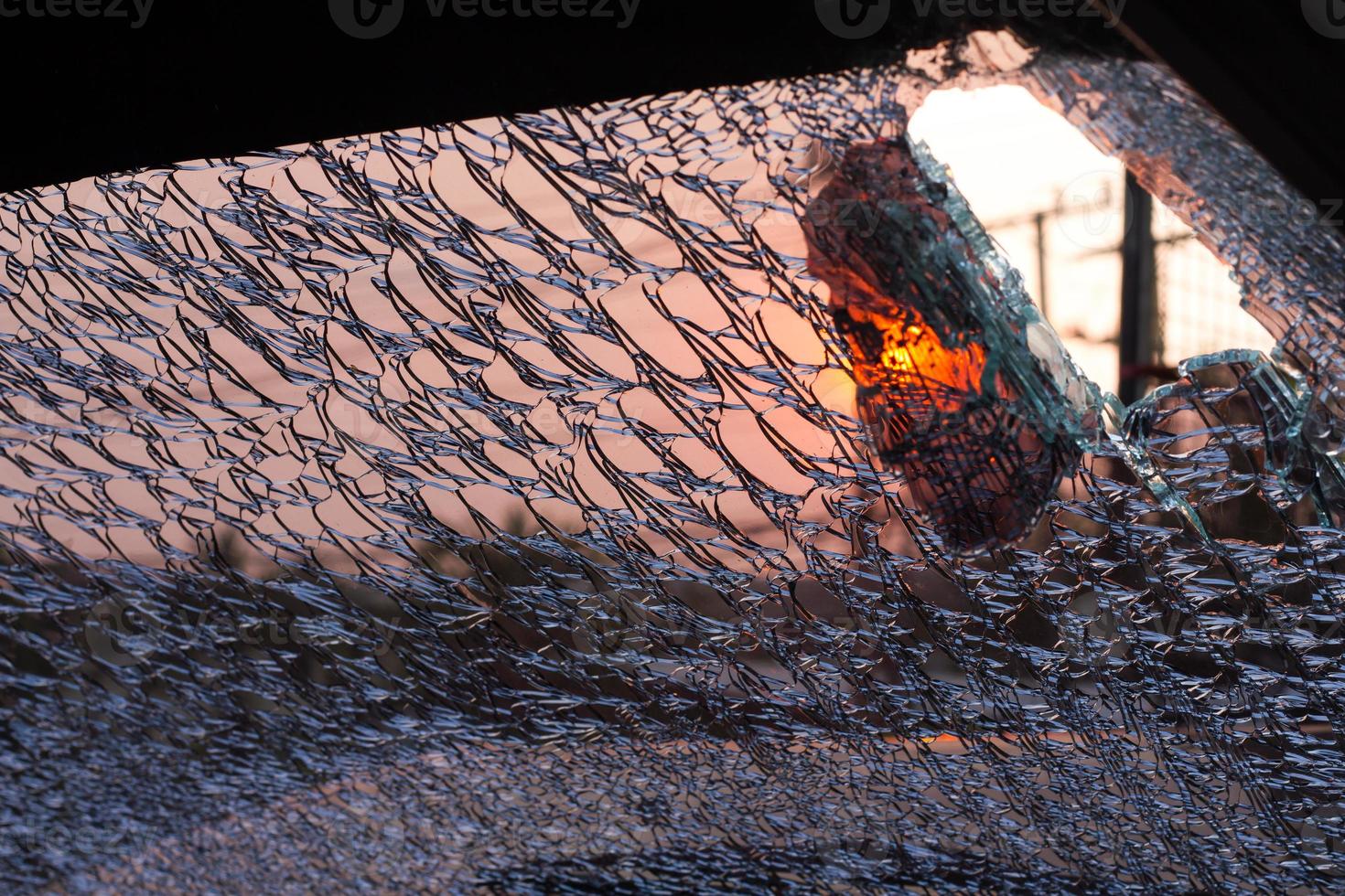 Car windshield cracks. photo