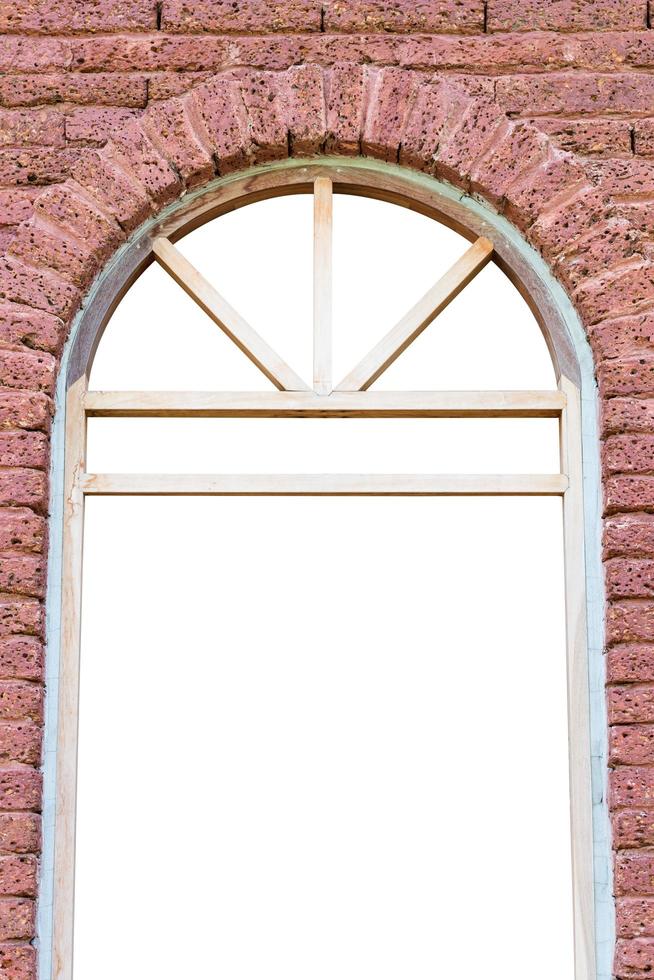 Window frame with brick wall. photo