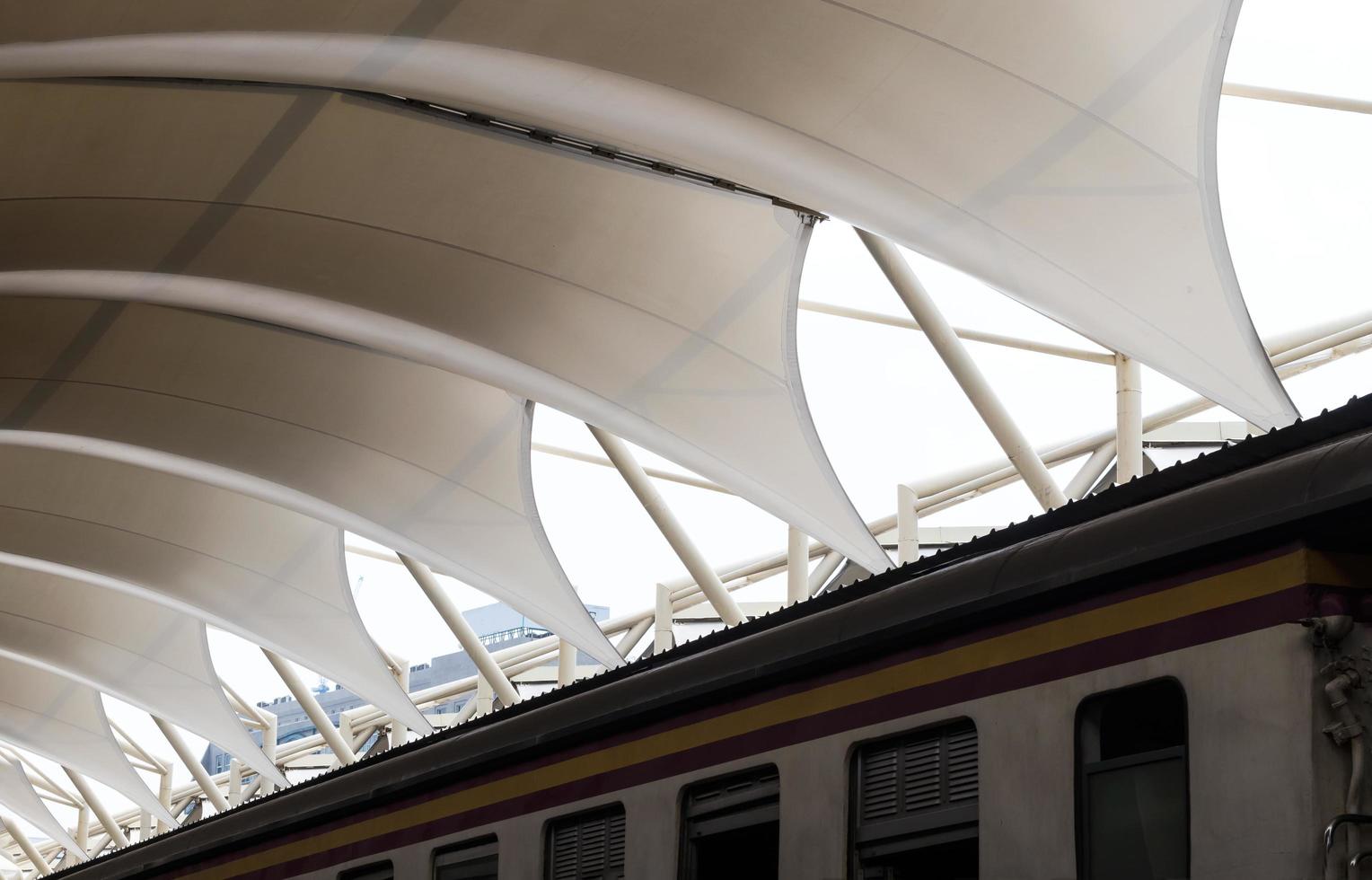 Under the roof of the train station. photo