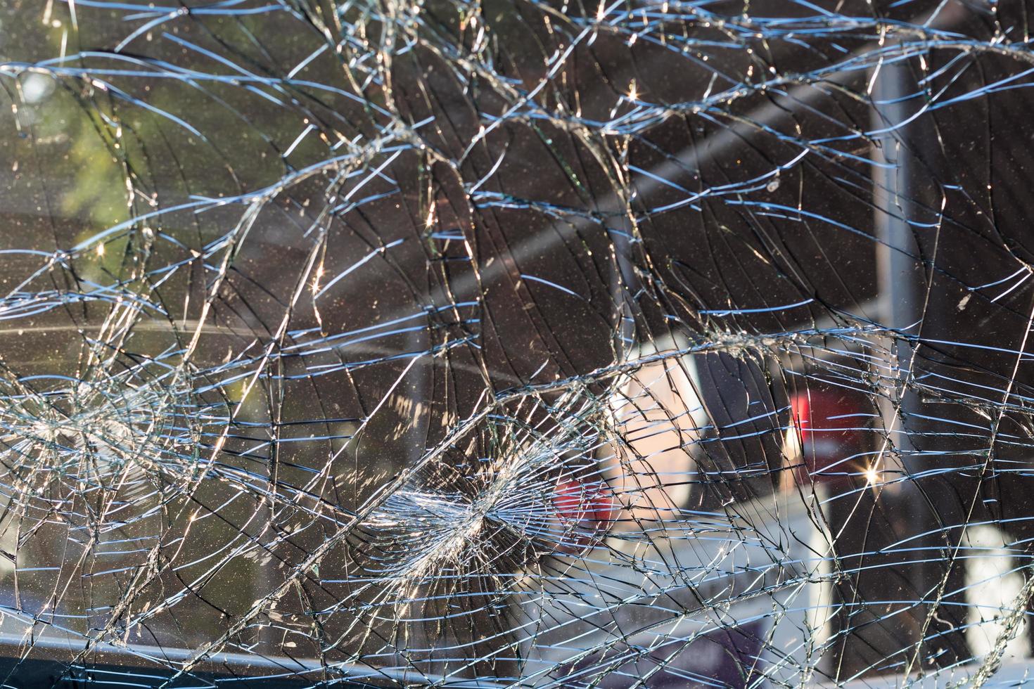 Inside windshield cracks. photo