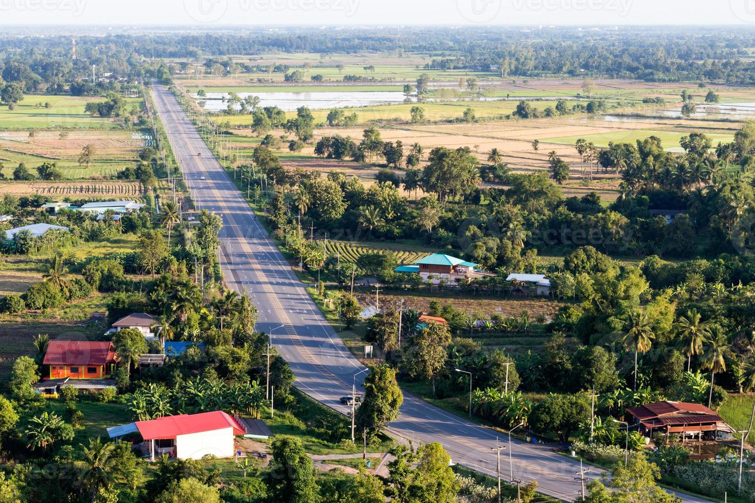 Above the road, agricultural village. photo