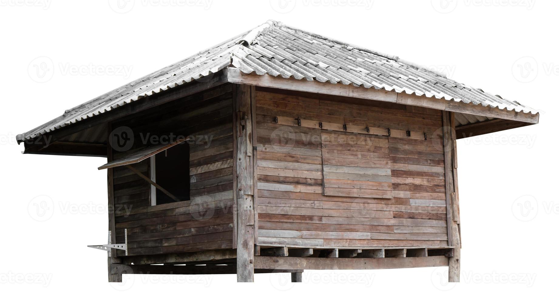 Isolated old wooden house blend. photo