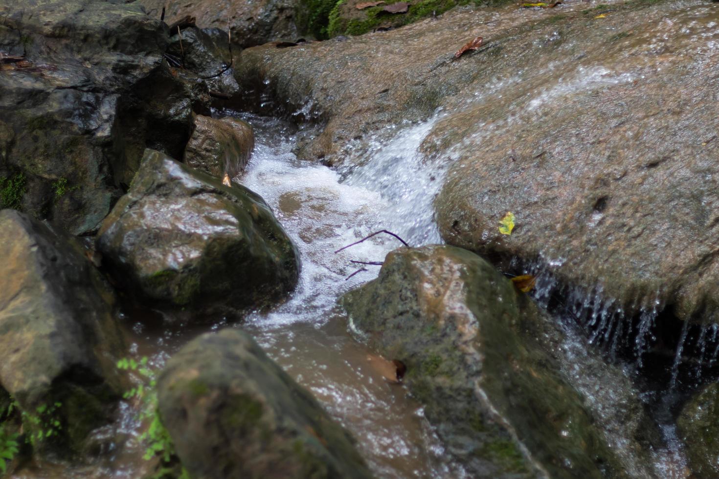 Water flooded on the rocks. photo