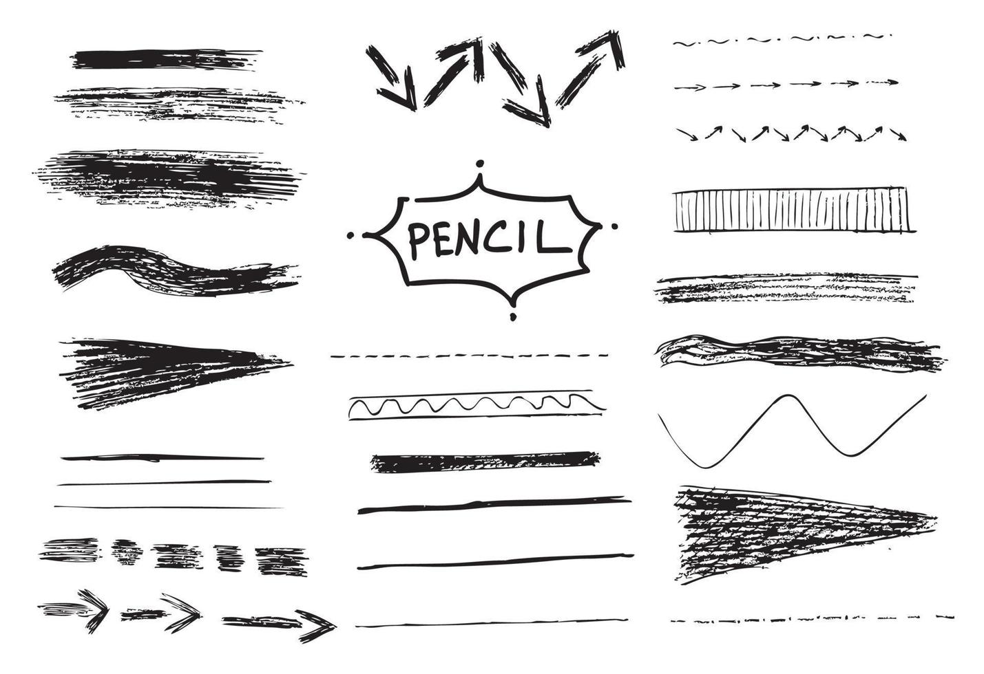conjunto de trazos de lápiz. ilustración vectorial vector