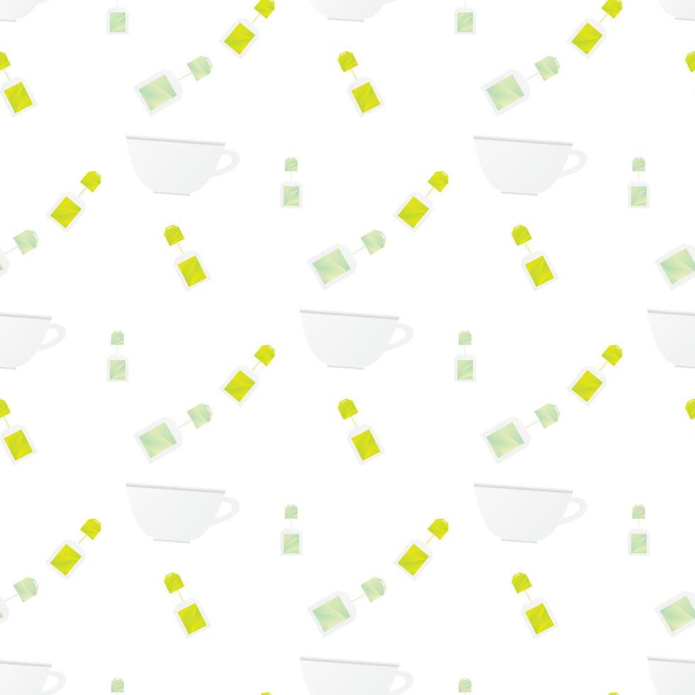Seamless pattern with cup and teabag vector