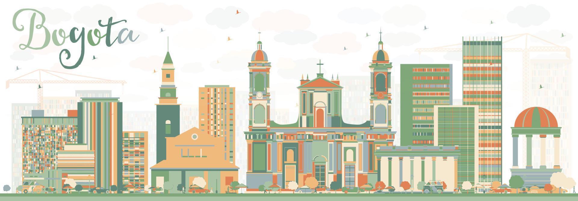 Abstract Bogota Skyline with Color Buildings. vector