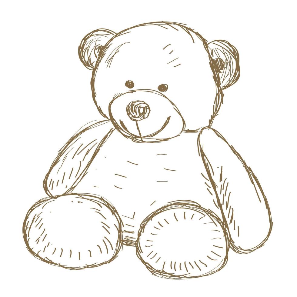 Teddy bear doodle Vector