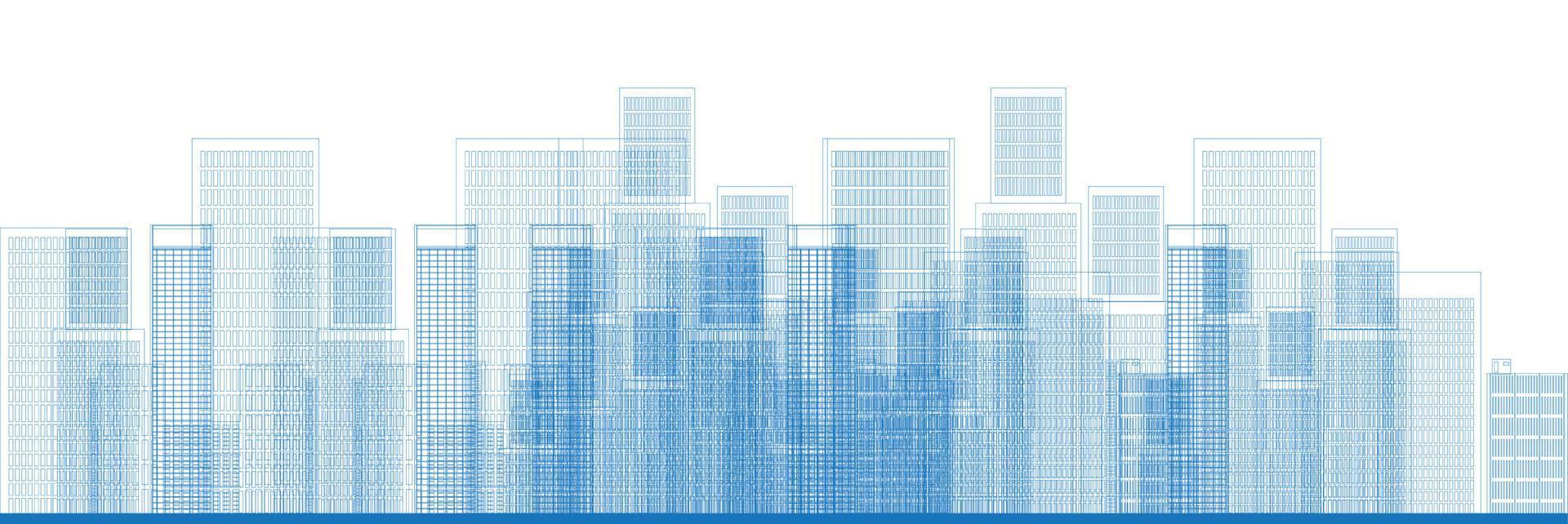 City Skyscrapers Skyline Vector