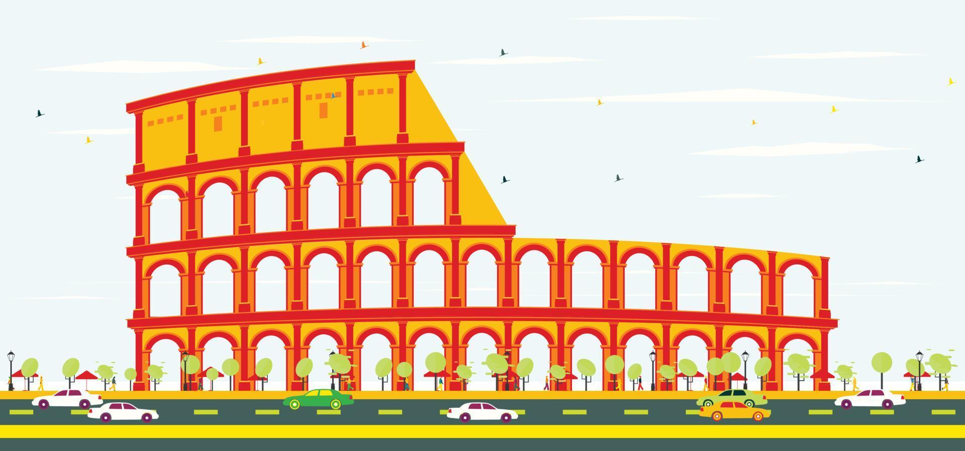 coliseo en roma. vector