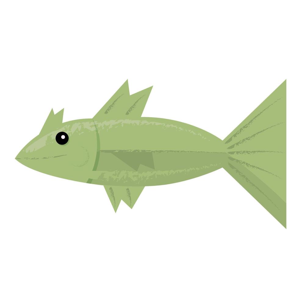 Green fish isolated on white. vector