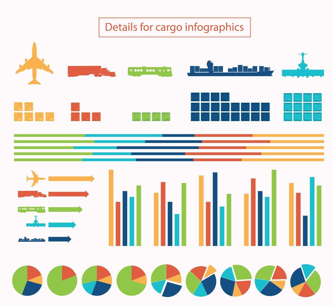 Details for cargo infographic vector