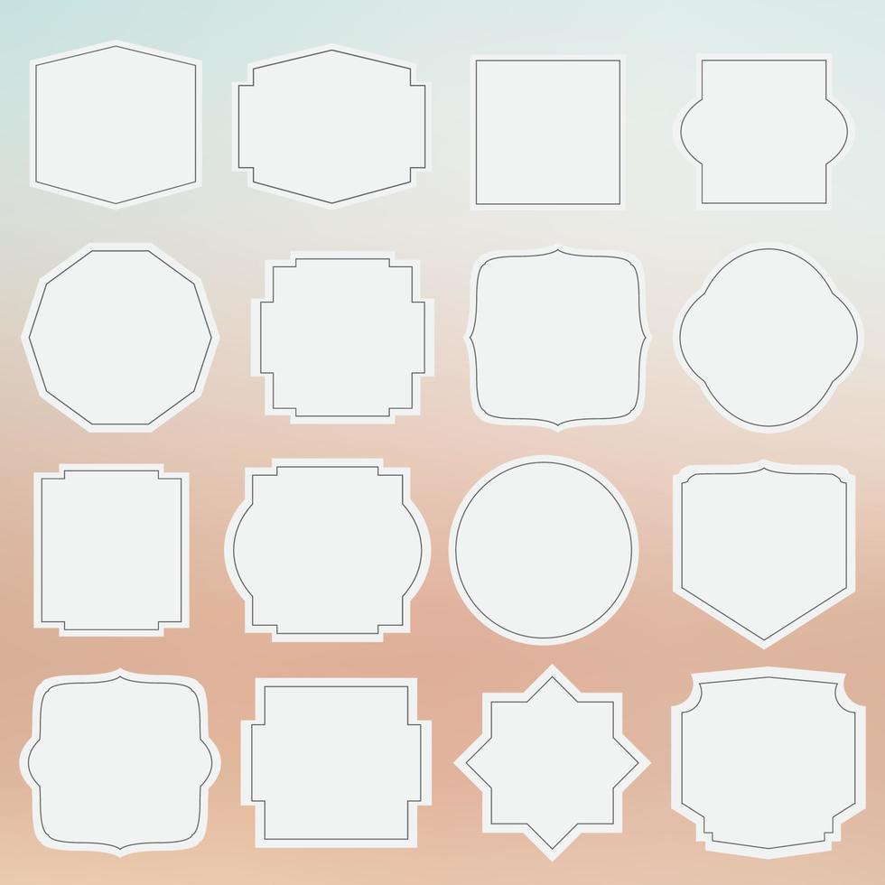 set of elegance grey framed labels vector