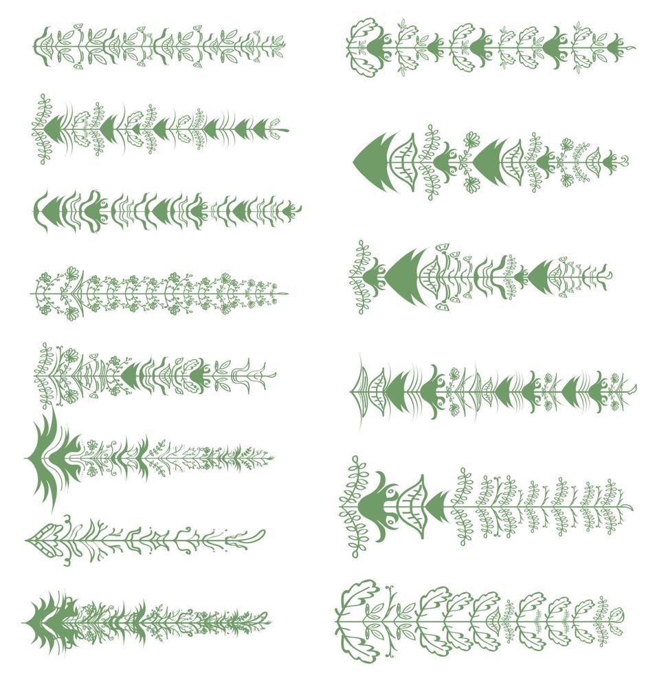 Vector Collection of Stylized Branch Silhouettes