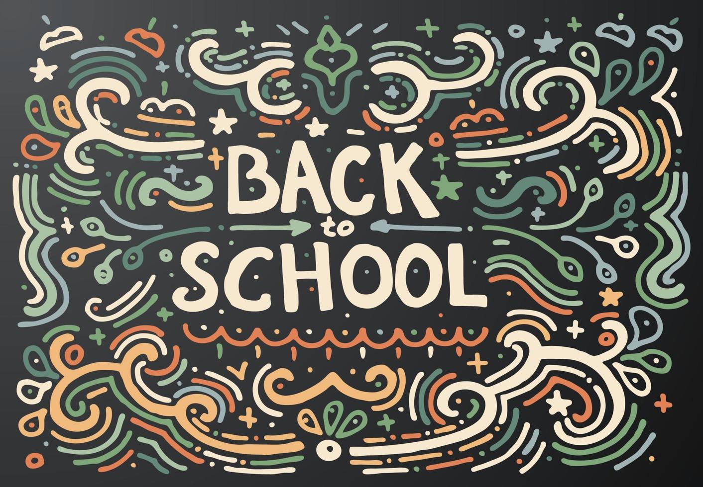 Back to school chalkboard sketch. Vector illustration.