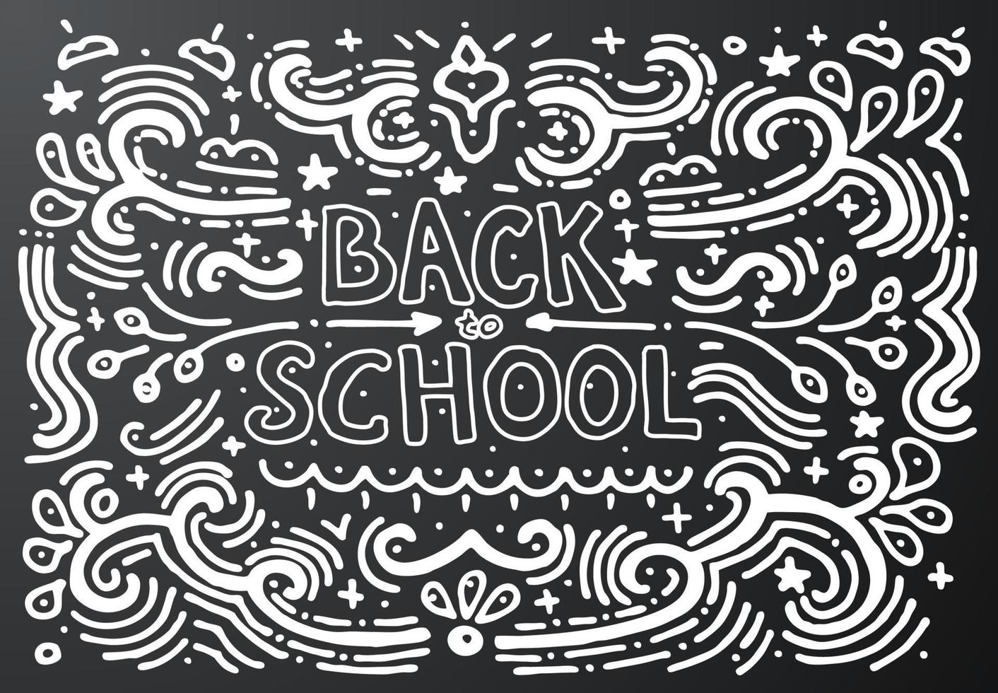Back to school chalkboard sketch Vector illustration