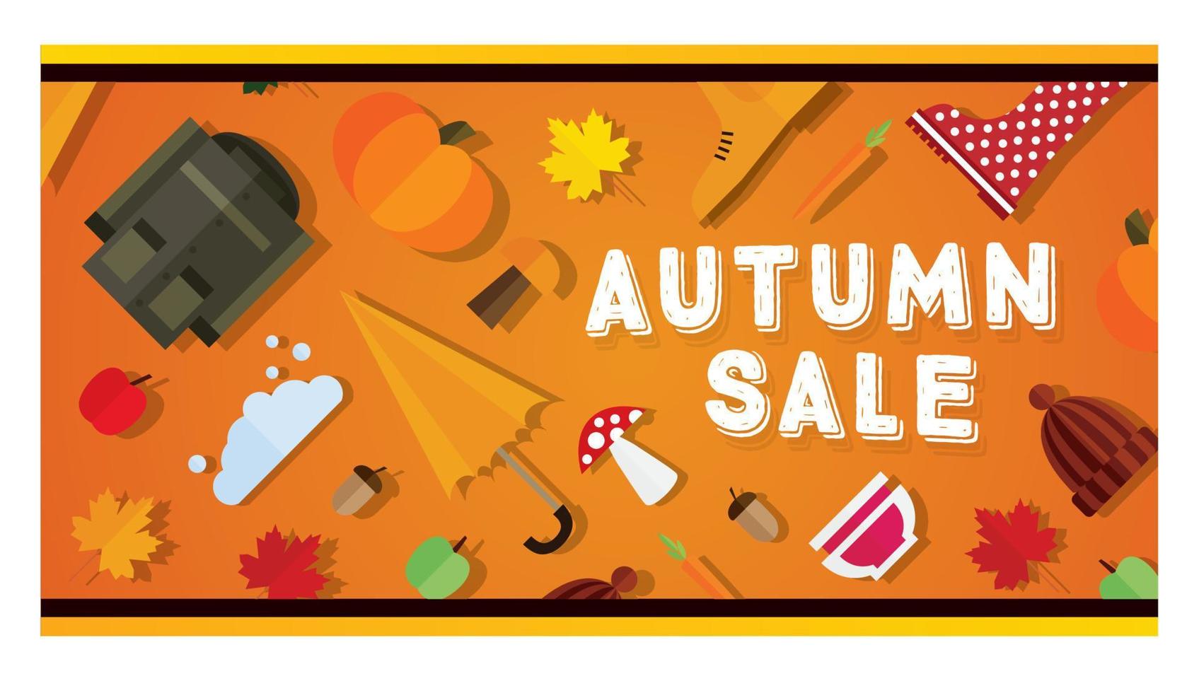 Autumn sale banner. vector