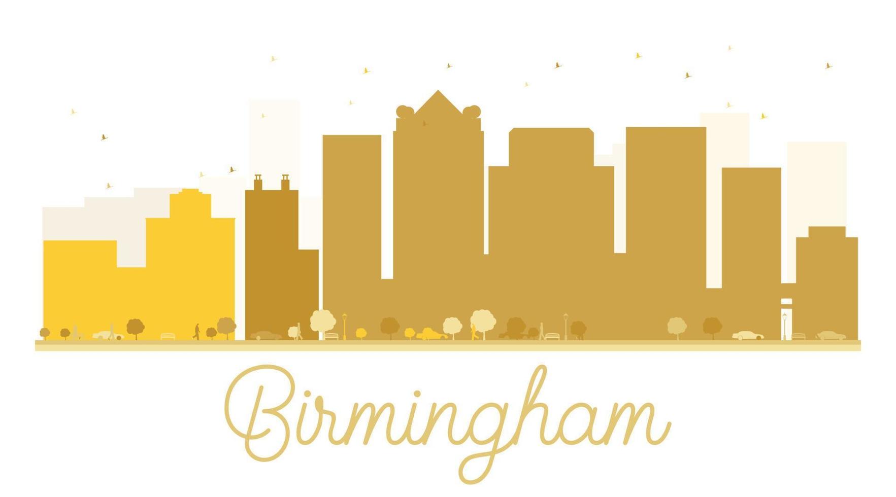 Birmingham City skyline golden silhouette. vector