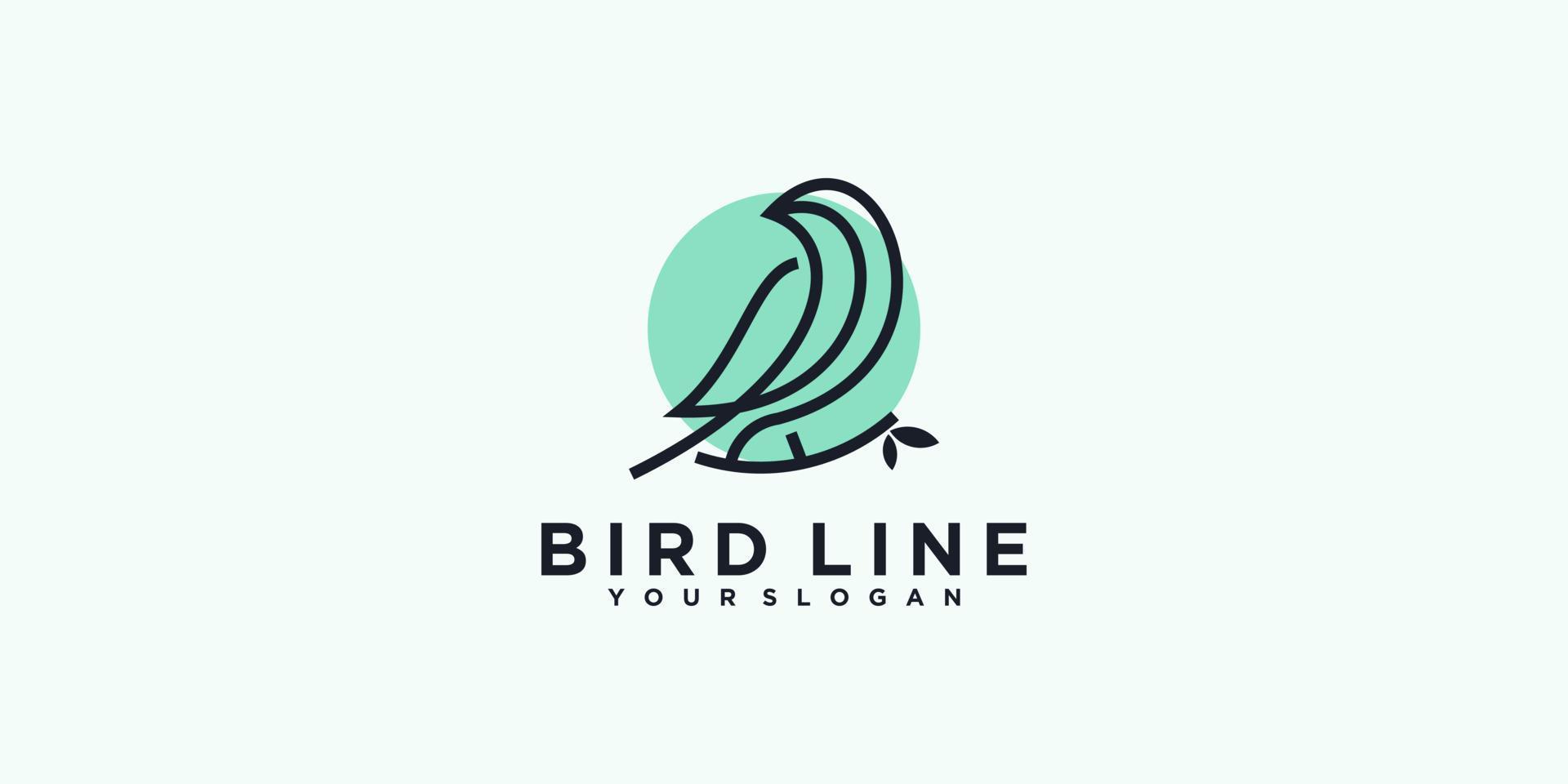 logotipo de pájaro con arte lineal, logotipo de referencia vector