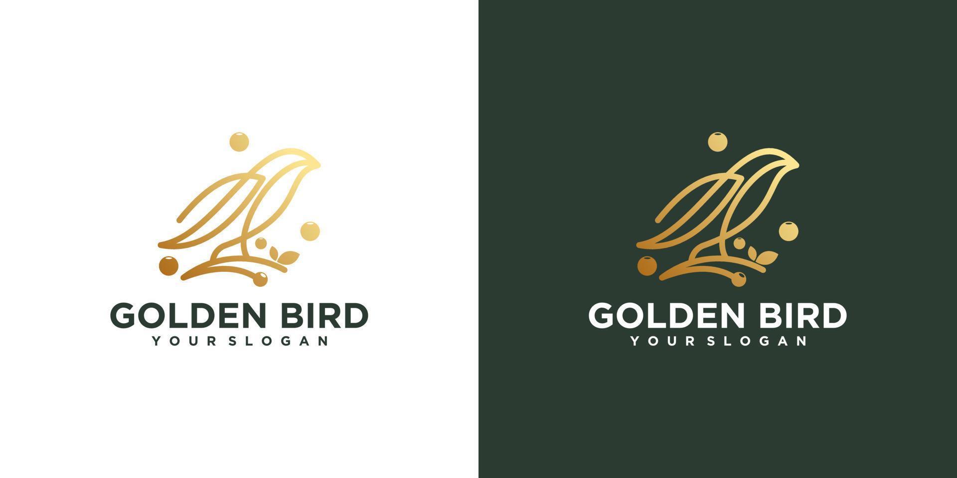 bird logo with line art, reference logo vector