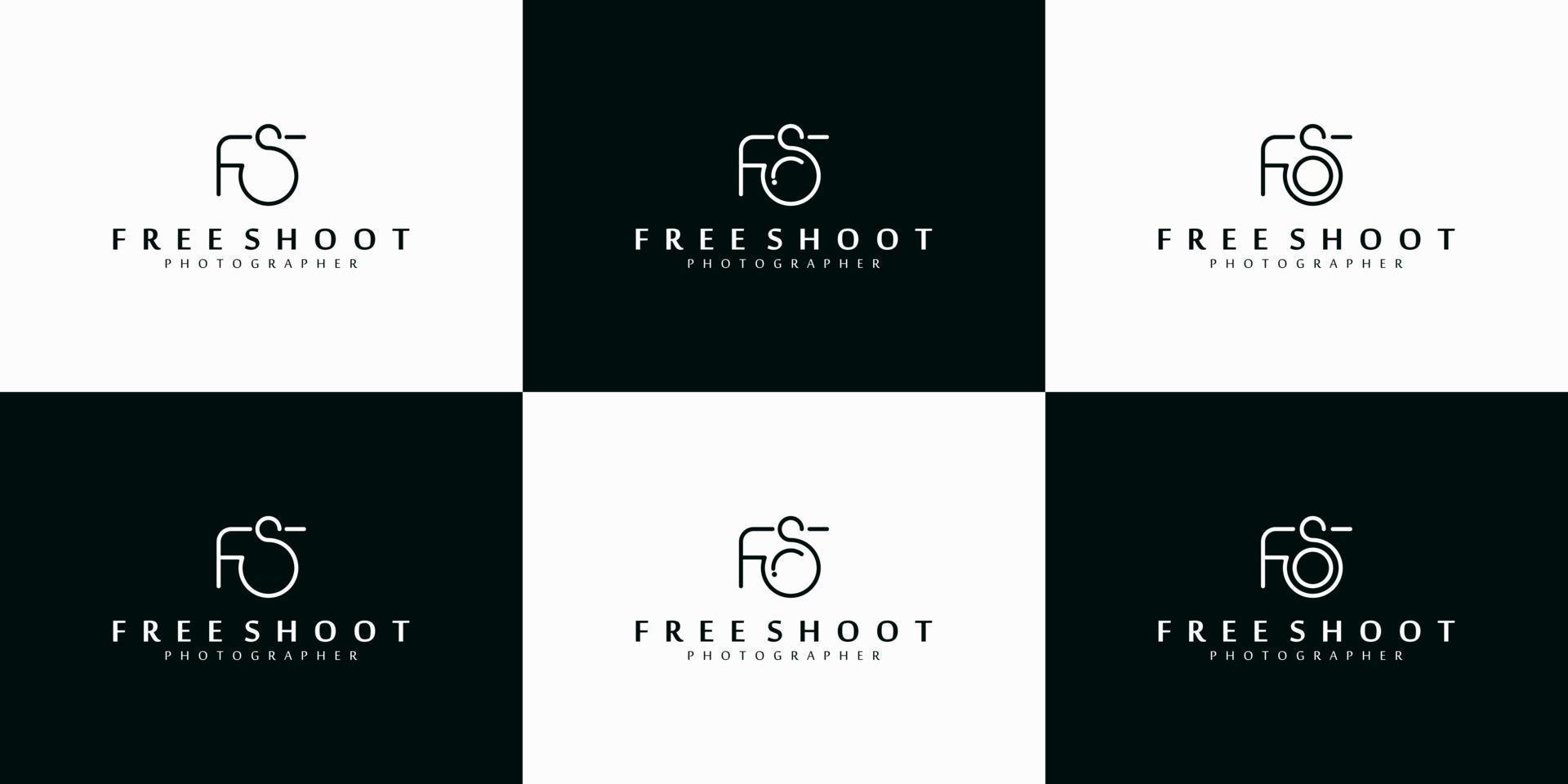 logotipo de fotógrafo con fs inicial, referencia para negocios vector