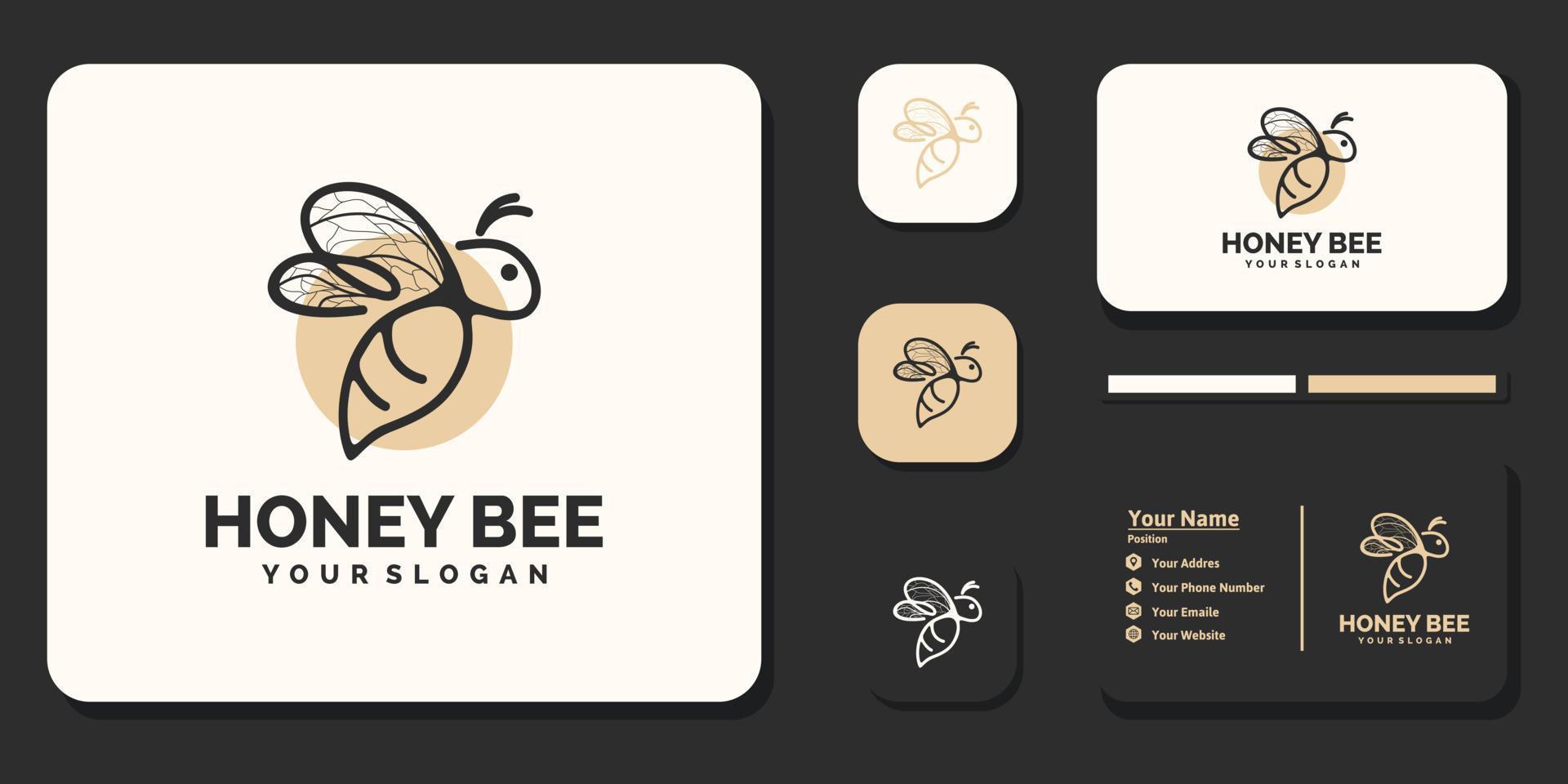 logotipo de abeja de miel creativa, referencia para negocios vector