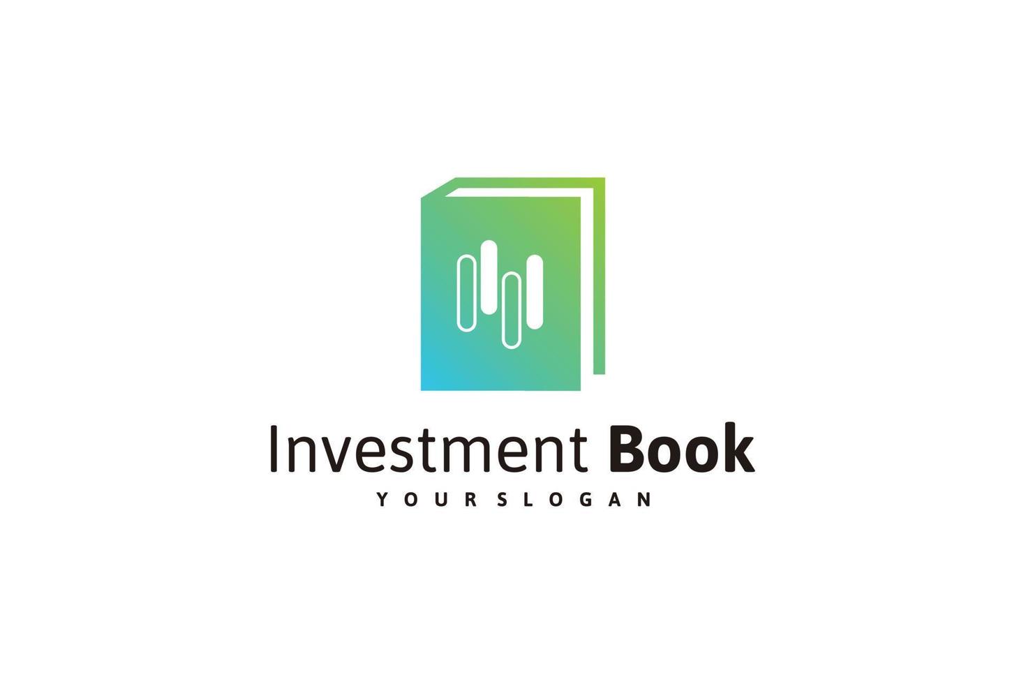 book logo design inspiration with logo design investment. vector