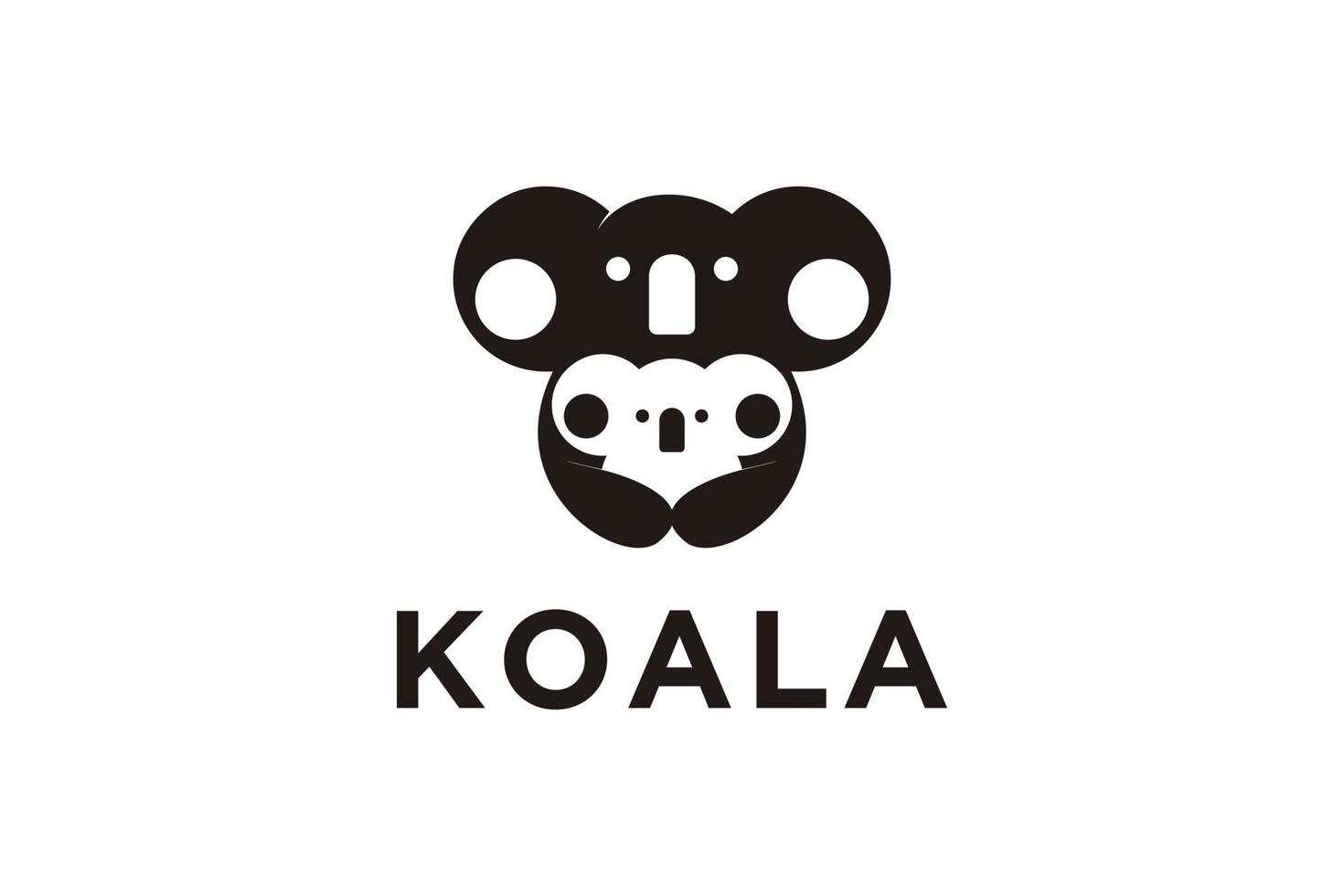 Koala logo design inspiration with cubs vector