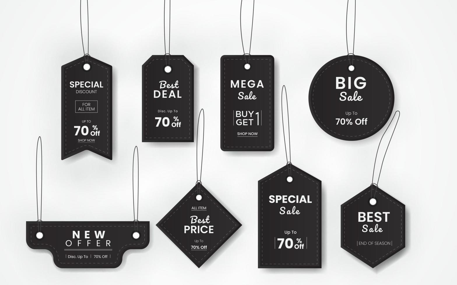 Set vintage style hanging sales label. vector