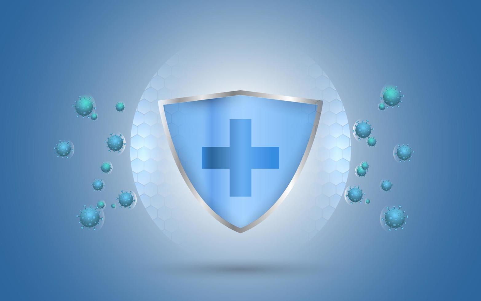 Virus protection shield illustration design vector