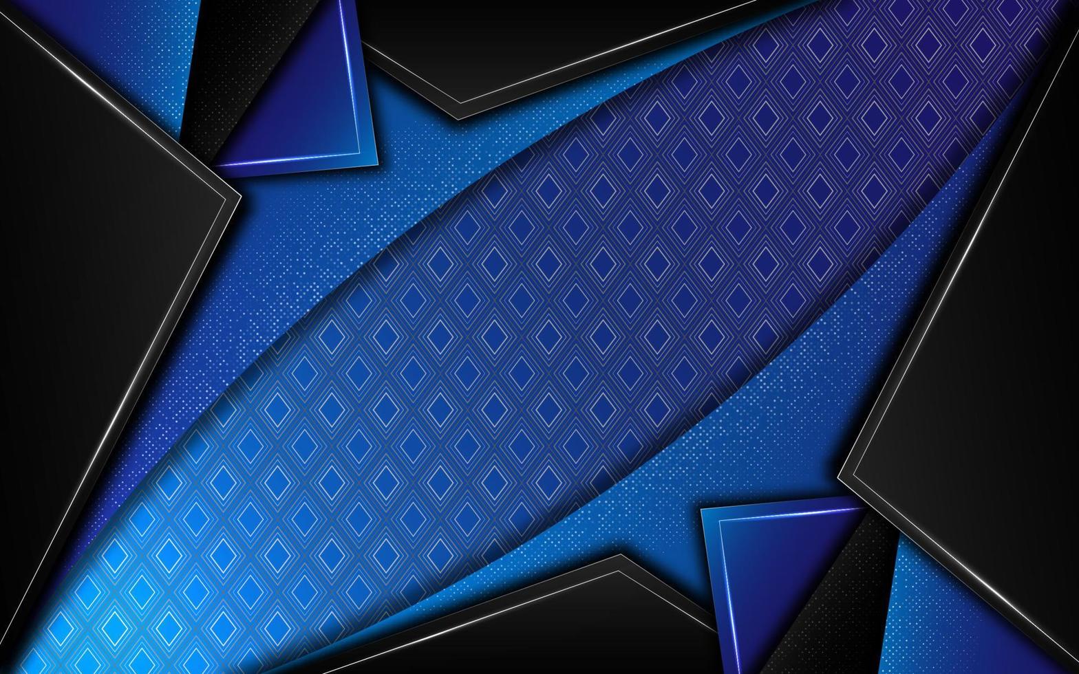 Abstract shapes dark blue color with rectangle pattern background vector