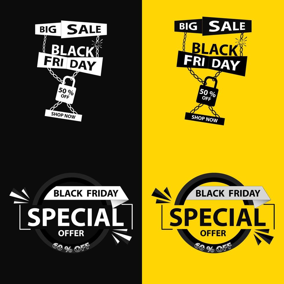 Black friday sale flat illustration vector design