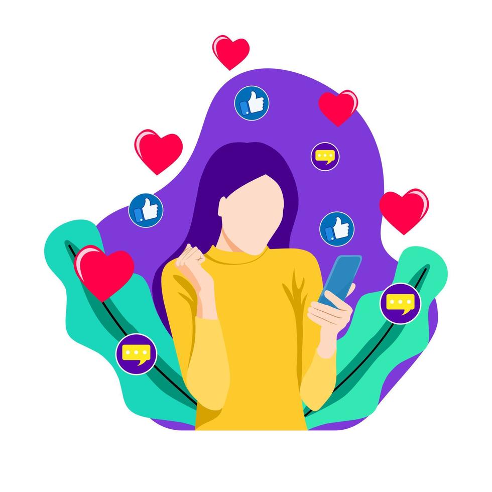 Happy expression with flat design vector